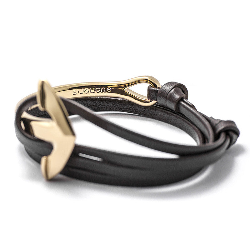 Hotsell Nieman Marcus Anchor Half-Cuff Leather Bracelet